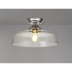 NLK15919 Tabion 1 Light Flush Ceiling Light Polished Nickel Clear