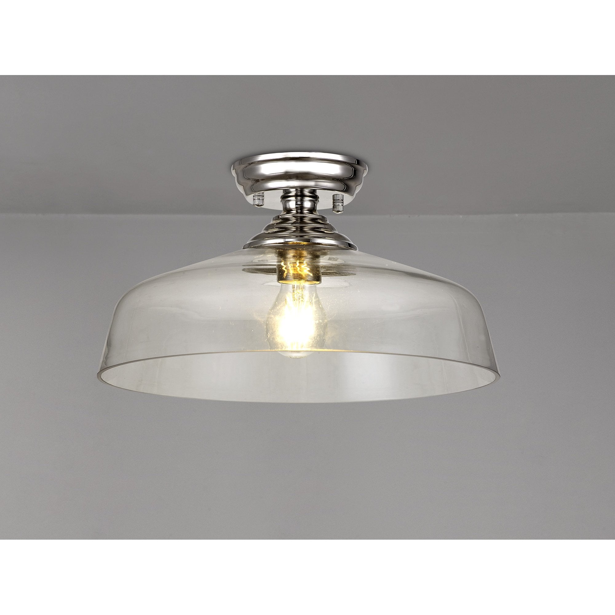 NLK15919 Tabion 1 Light Flush Ceiling Light Polished Nickel Clear