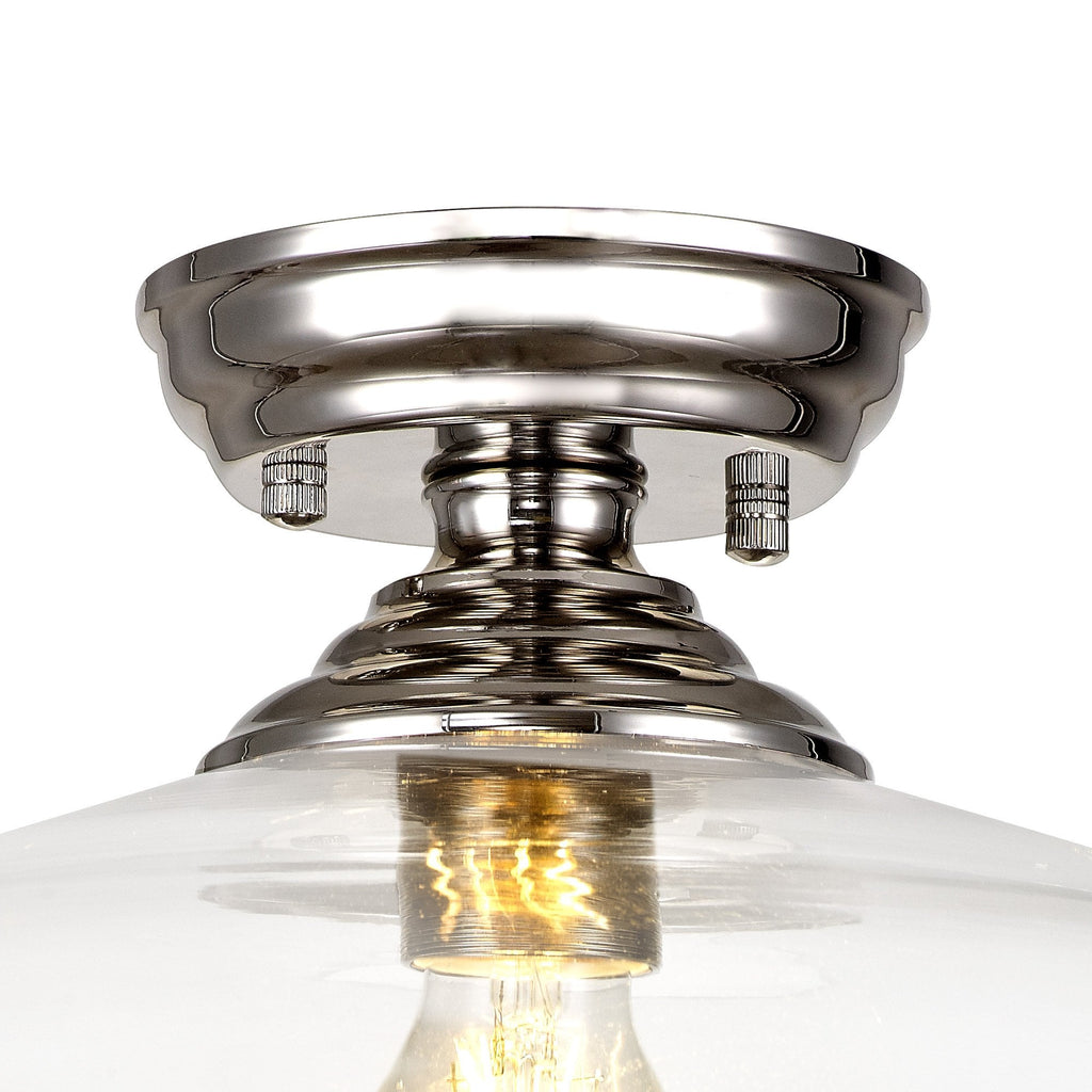NLK15919 Tabion 1 Light Flush Ceiling Light Polished Nickel Clear