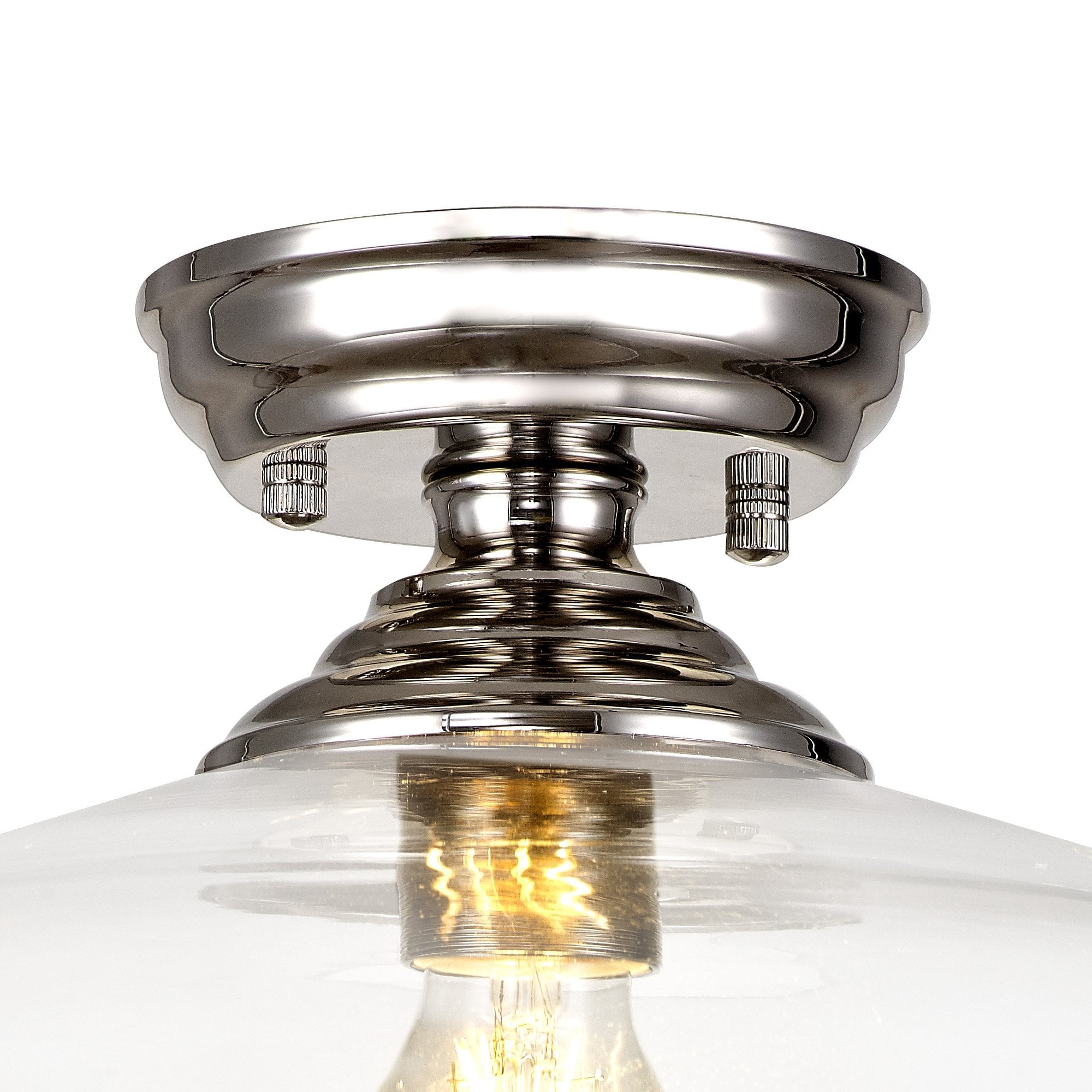 NLK15919 Tabion 1 Light Flush Ceiling Light Polished Nickel Clear