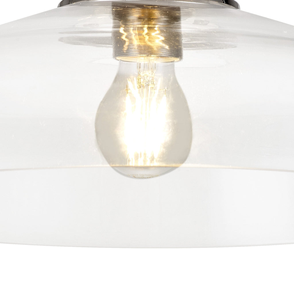 NLK15919 Tabion 1 Light Flush Ceiling Light Polished Nickel Clear