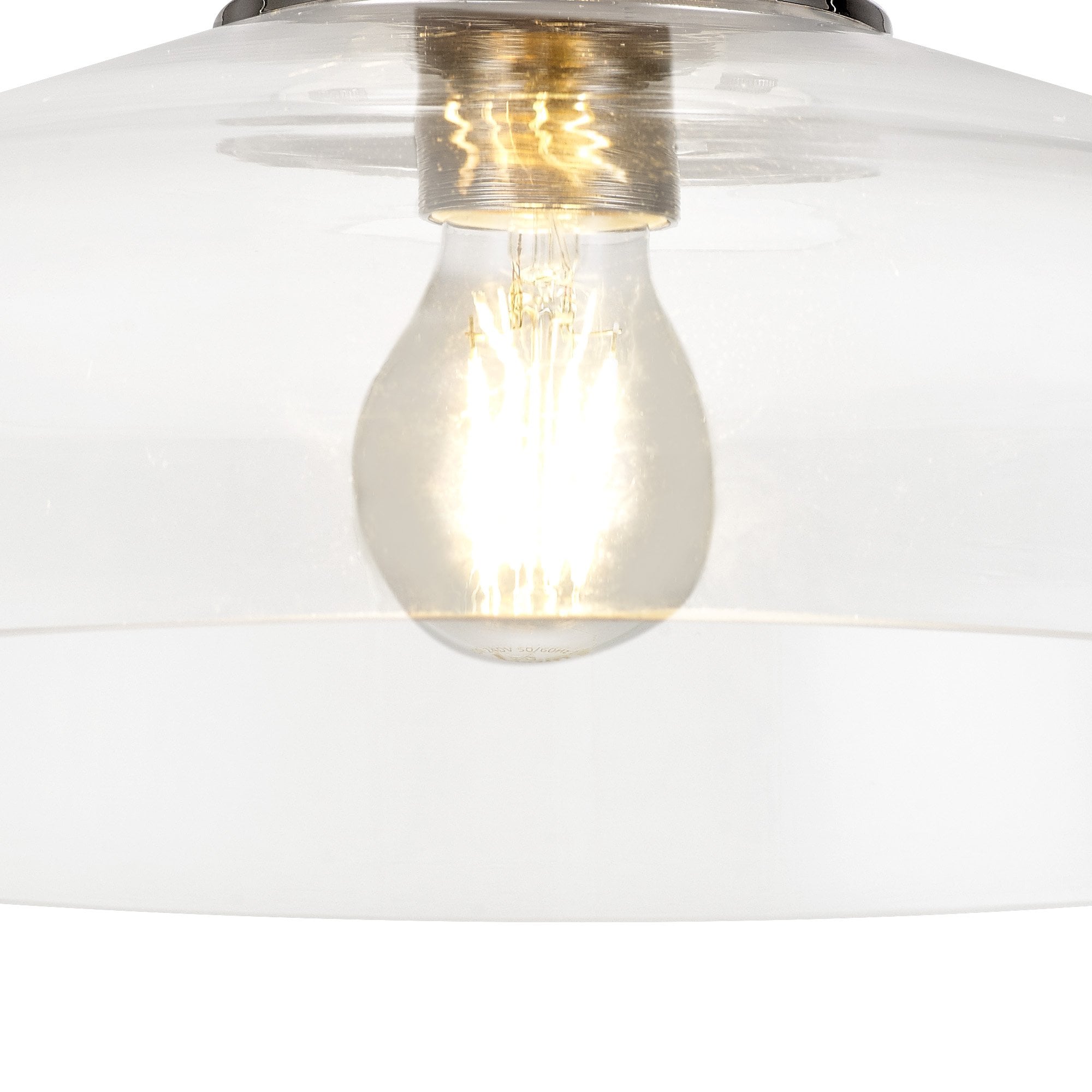 NLK15919 Tabion 1 Light Flush Ceiling Light Polished Nickel Clear