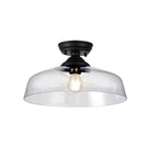 NLK16089 Tabion 1 Light Flush Ceiling Light Matt Black Clear