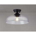 NLK16089 Tabion 1 Light Flush Ceiling Light Matt Black Clear