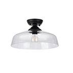 NLK16089 Tabion 1 Light Flush Ceiling Light Matt Black Clear