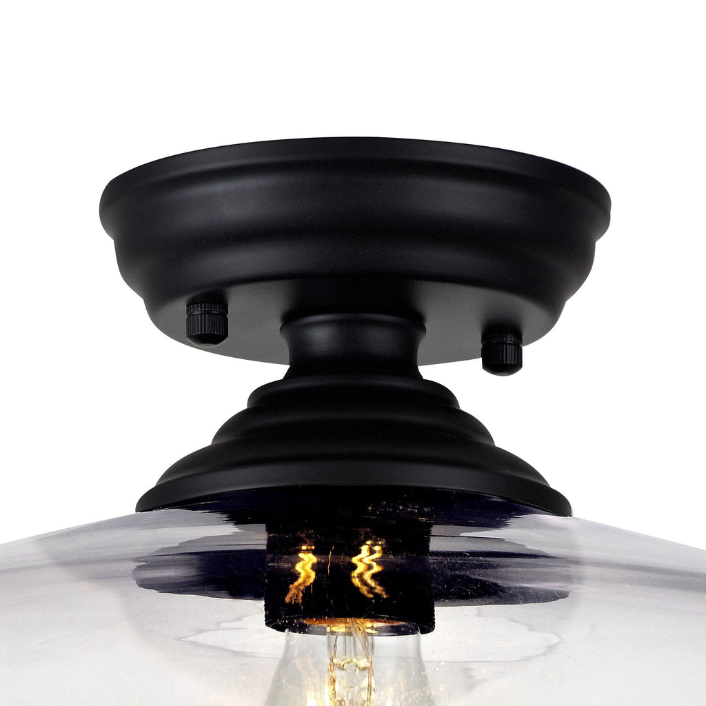 NLK16089 Tabion 1 Light Flush Ceiling Light Matt Black Clear