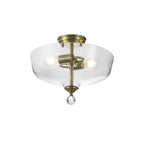 NLK16339 Tabion 2 Light Ceiling Light Antique Brass Clear