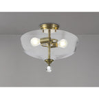 NLK16339 Tabion 2 Light Ceiling Light Antique Brass Clear