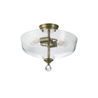 NLK16339 Tabion 2 Light Ceiling Light Antique Brass Clear