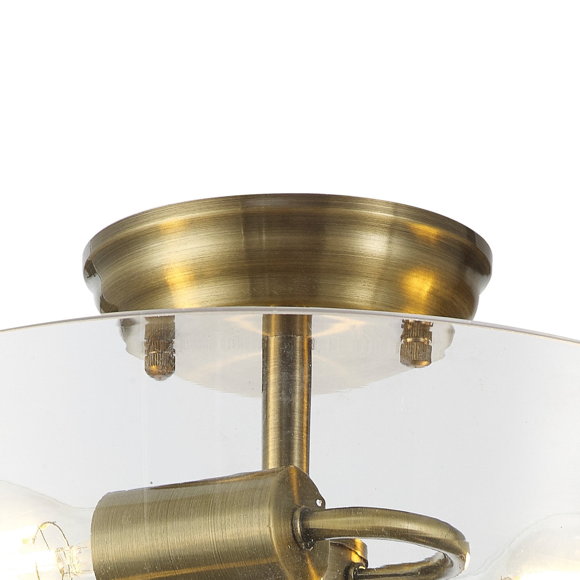 NLK16339 Tabion 2 Light Ceiling Light Antique Brass Clear