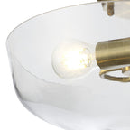 NLK16339 Tabion 2 Light Ceiling Light Antique Brass Clear