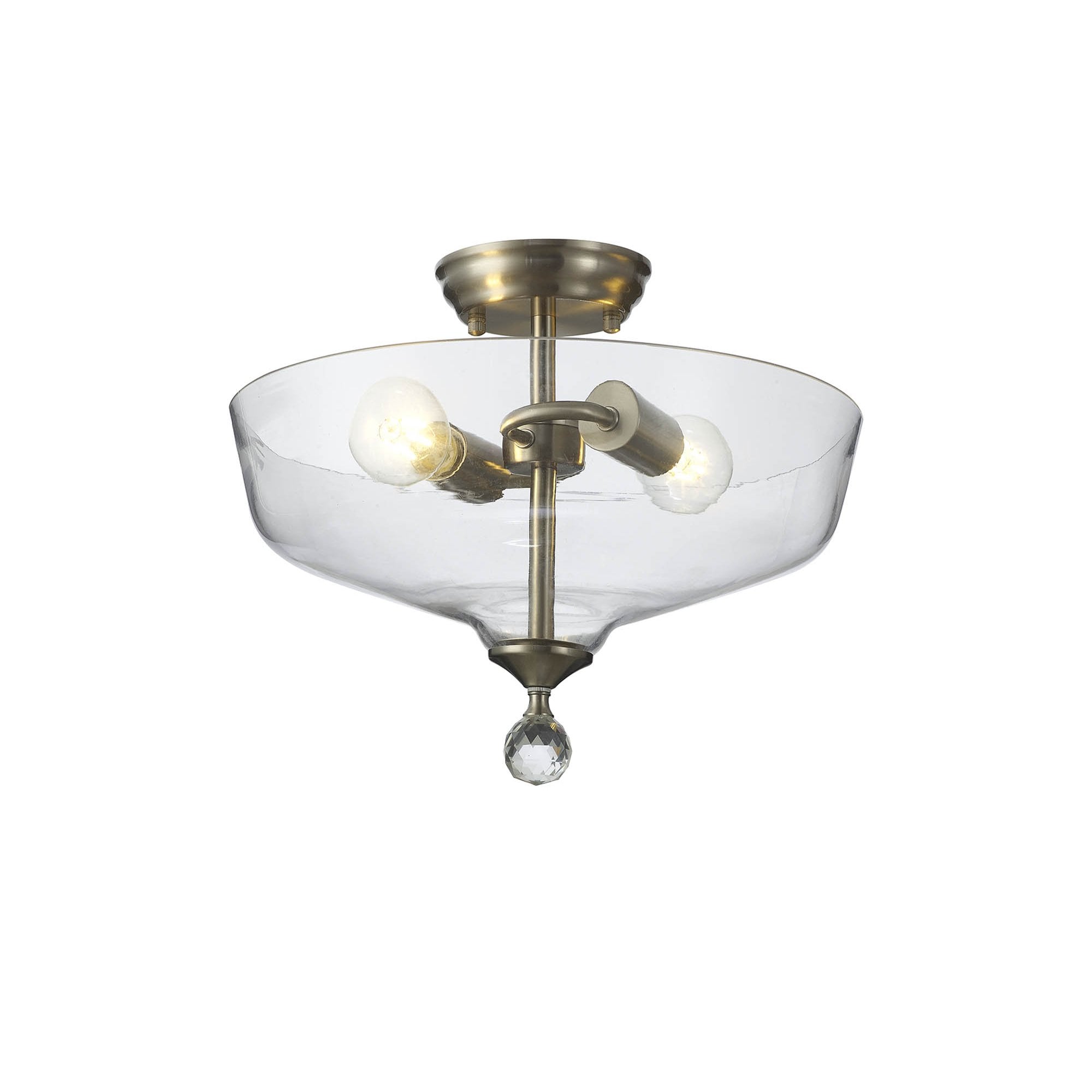 NLK16469 Tabion 2 Light Ceiling Light Satin Nickel Clear