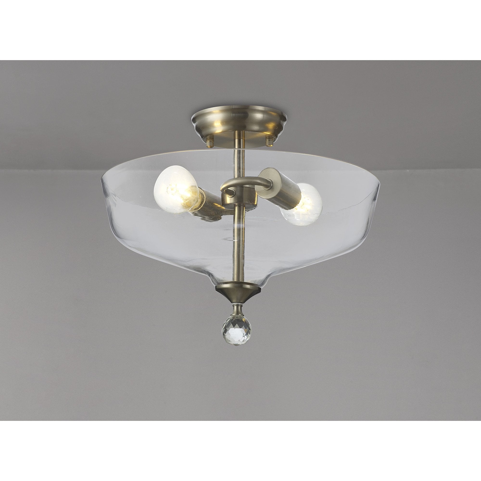 NLK16469 Tabion 2 Light Ceiling Light Satin Nickel Clear