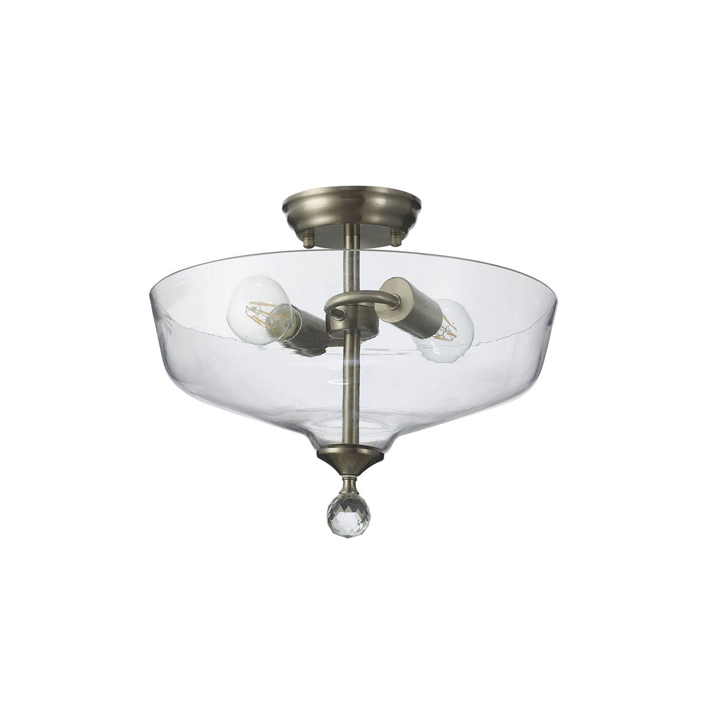 NLK16469 Tabion 2 Light Ceiling Light Satin Nickel Clear
