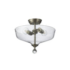 NLK16469 Tabion 2 Light Ceiling Light Satin Nickel Clear