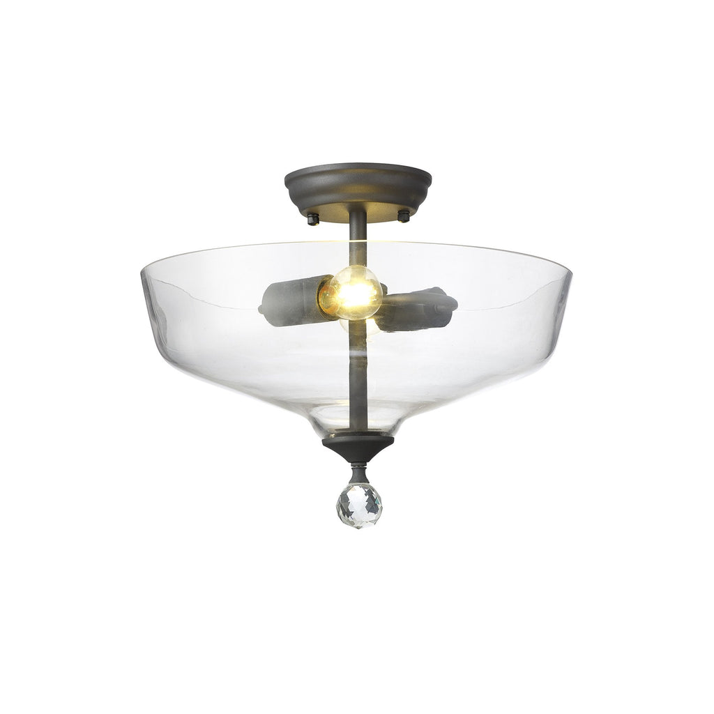 NLK16679 Tabion 2 Light Ceiling Light Graphite Clear