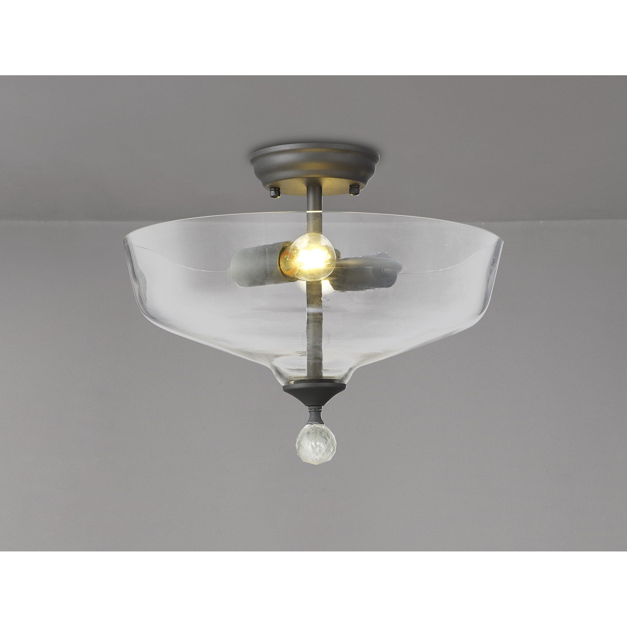 NLK16679 Tabion 2 Light Ceiling Light Graphite Clear