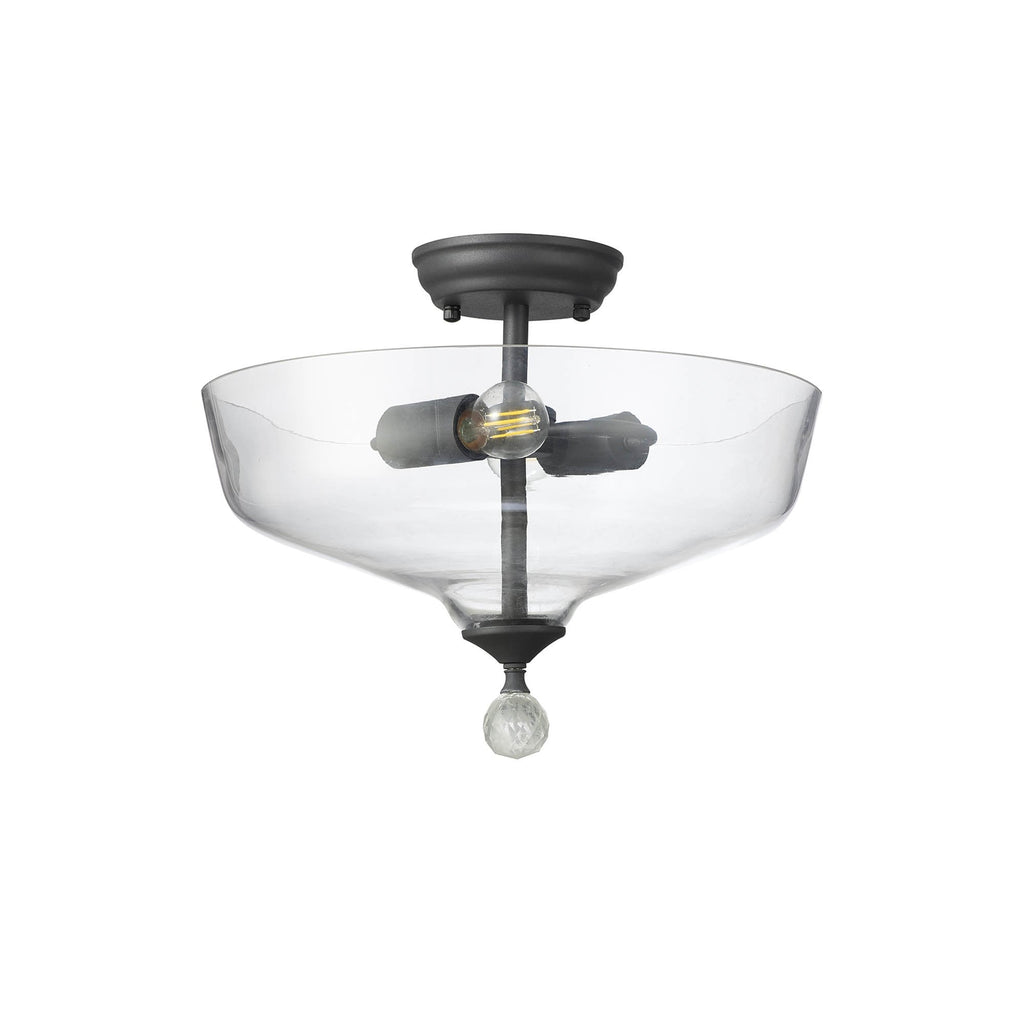 NLK16679 Tabion 2 Light Ceiling Light Graphite Clear