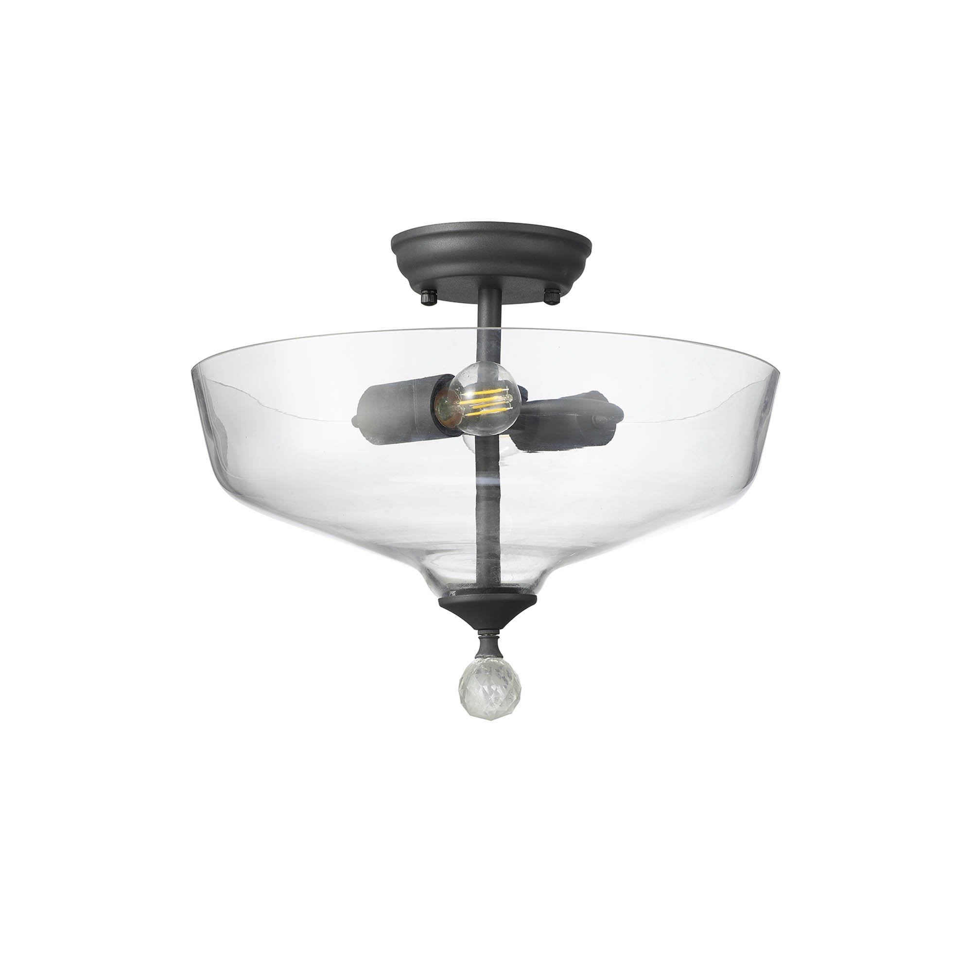 NLK16679 Tabion 2 Light Ceiling Light Graphite Clear