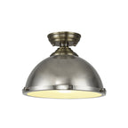 NLK15739 Tabion 1 Light Flush Ceiling Light Antique Brass Polished Nickel