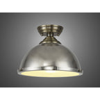 NLK15739 Tabion 1 Light Flush Ceiling Light Antique Brass Polished Nickel