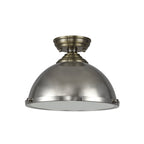 NLK15739 Tabion 1 Light Flush Ceiling Light Antique Brass Polished Nickel