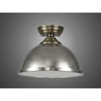 NLK15739 Tabion 1 Light Flush Ceiling Light Antique Brass Polished Nickel