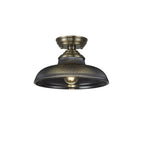 NLK15749 Tabion 1 Light Flush Ceiling Light Antique Brass Smoked