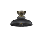 NLK15749 Tabion 1 Light Flush Ceiling Light Antique Brass Smoked