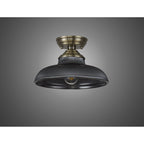 NLK15749 Tabion 1 Light Flush Ceiling Light Antique Brass Smoked