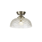 NLK15759 Tabion 1 Light Flush Ceiling Light Antique Brass Clear