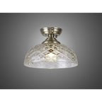 NLK15759 Tabion 1 Light Flush Ceiling Light Antique Brass Clear