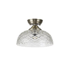 NLK15759 Tabion 1 Light Flush Ceiling Light Antique Brass Clear