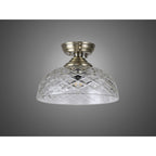 NLK15759 Tabion 1 Light Flush Ceiling Light Antique Brass Clear