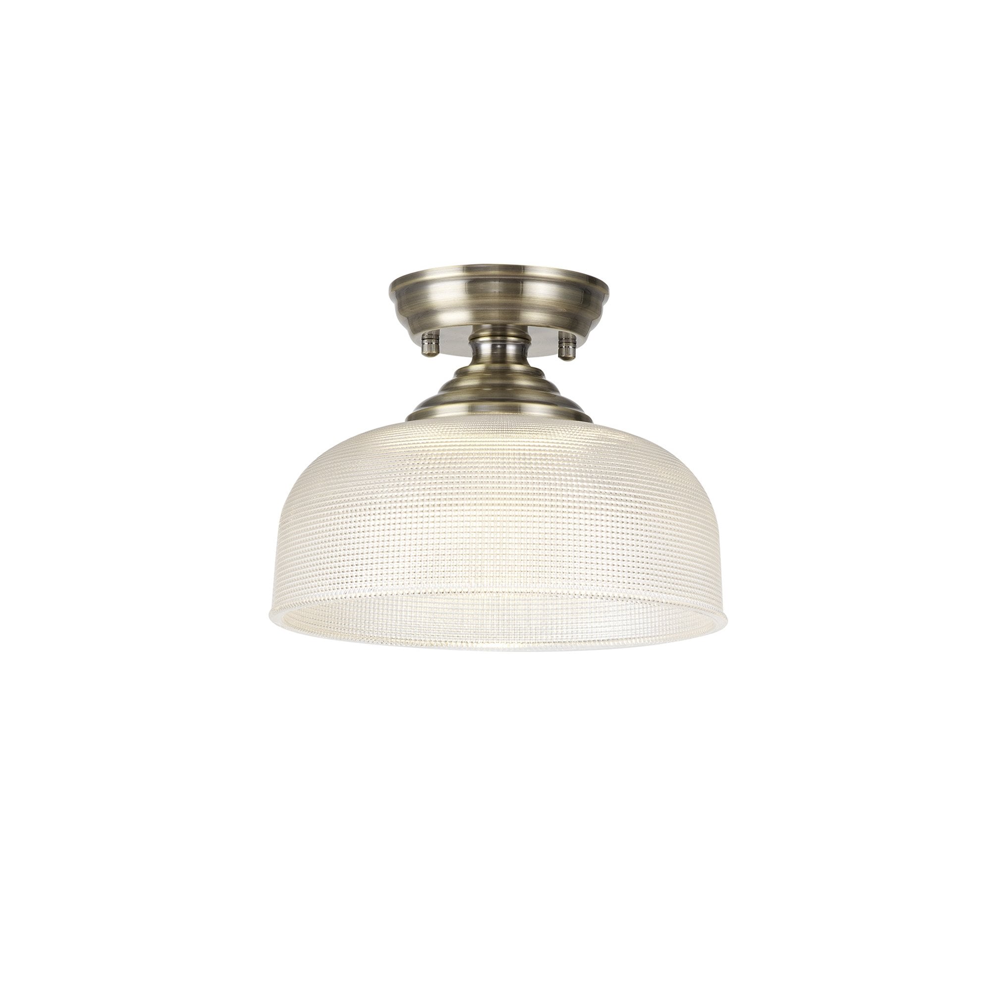 NLK15769 Tabion 1 Light Flush Ceiling Light Antique Brass Clear