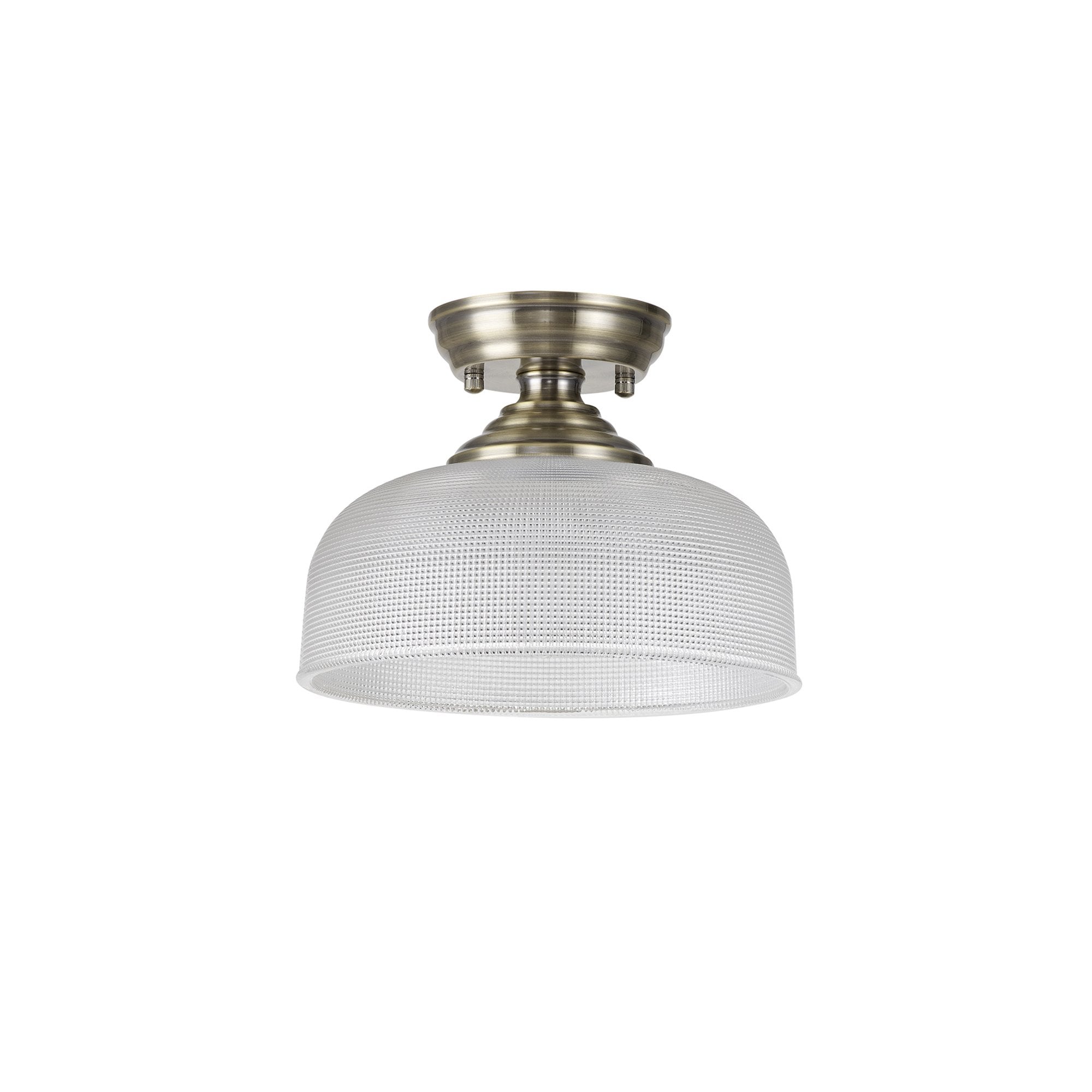 NLK15769 Tabion 1 Light Flush Ceiling Light Antique Brass Clear