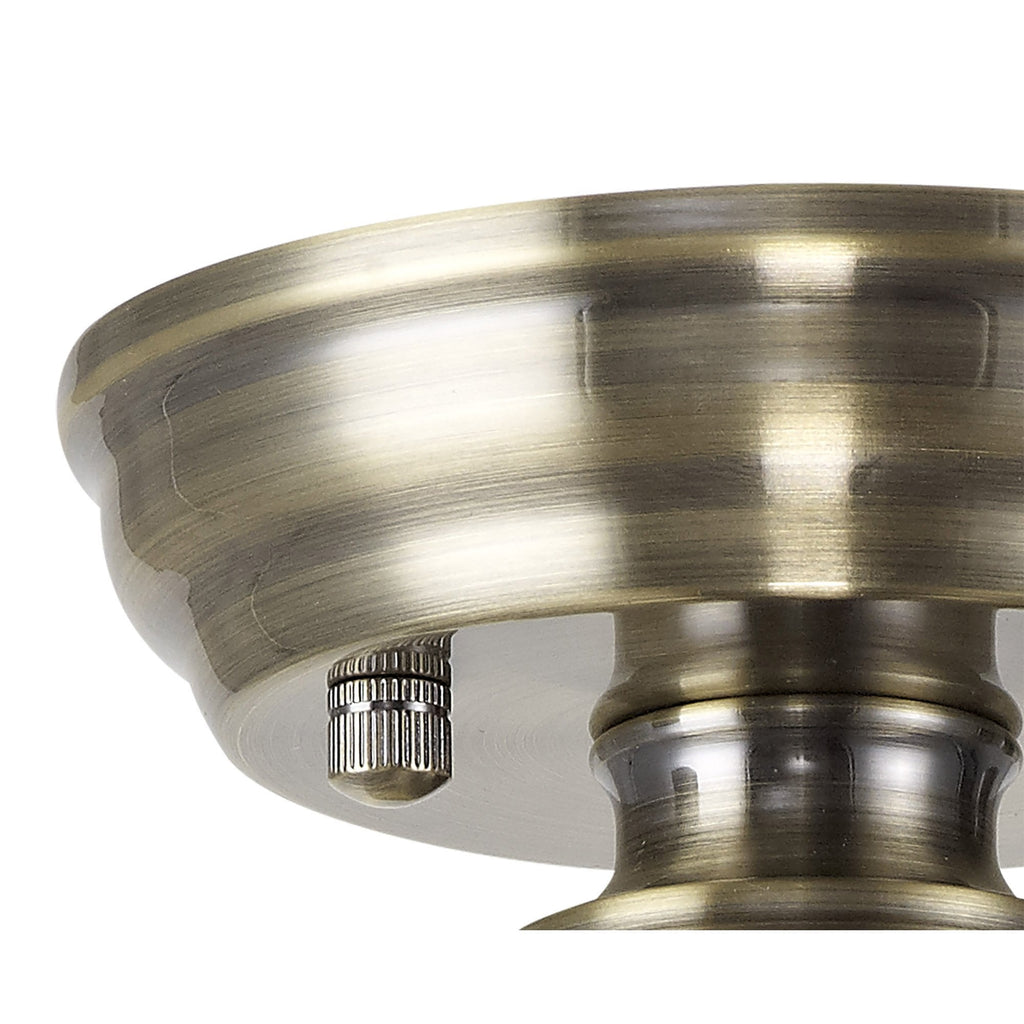 NLK15769 Tabion 1 Light Flush Ceiling Light Antique Brass Clear