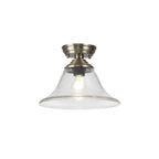 NLK15779 Tabion 1 Light Flush Ceiling Light Antique Brass Clear