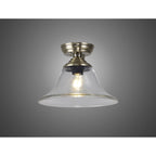 NLK15779 Tabion 1 Light Flush Ceiling Light Antique Brass Clear