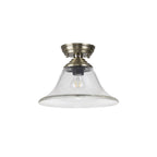 NLK15779 Tabion 1 Light Flush Ceiling Light Antique Brass Clear