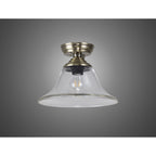 NLK15779 Tabion 1 Light Flush Ceiling Light Antique Brass Clear