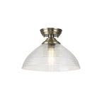 NLK15789 Tabion 1 Light Flush Ceiling Light Antique Brass Clear