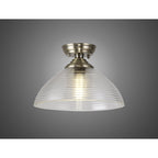 NLK15789 Tabion 1 Light Flush Ceiling Light Antique Brass Clear