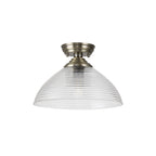 NLK15789 Tabion 1 Light Flush Ceiling Light Antique Brass Clear