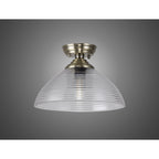 NLK15789 Tabion 1 Light Flush Ceiling Light Antique Brass Clear