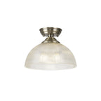 NLK15799 Tabion 1 Light Flush Ceiling Light Antique Brass Clear