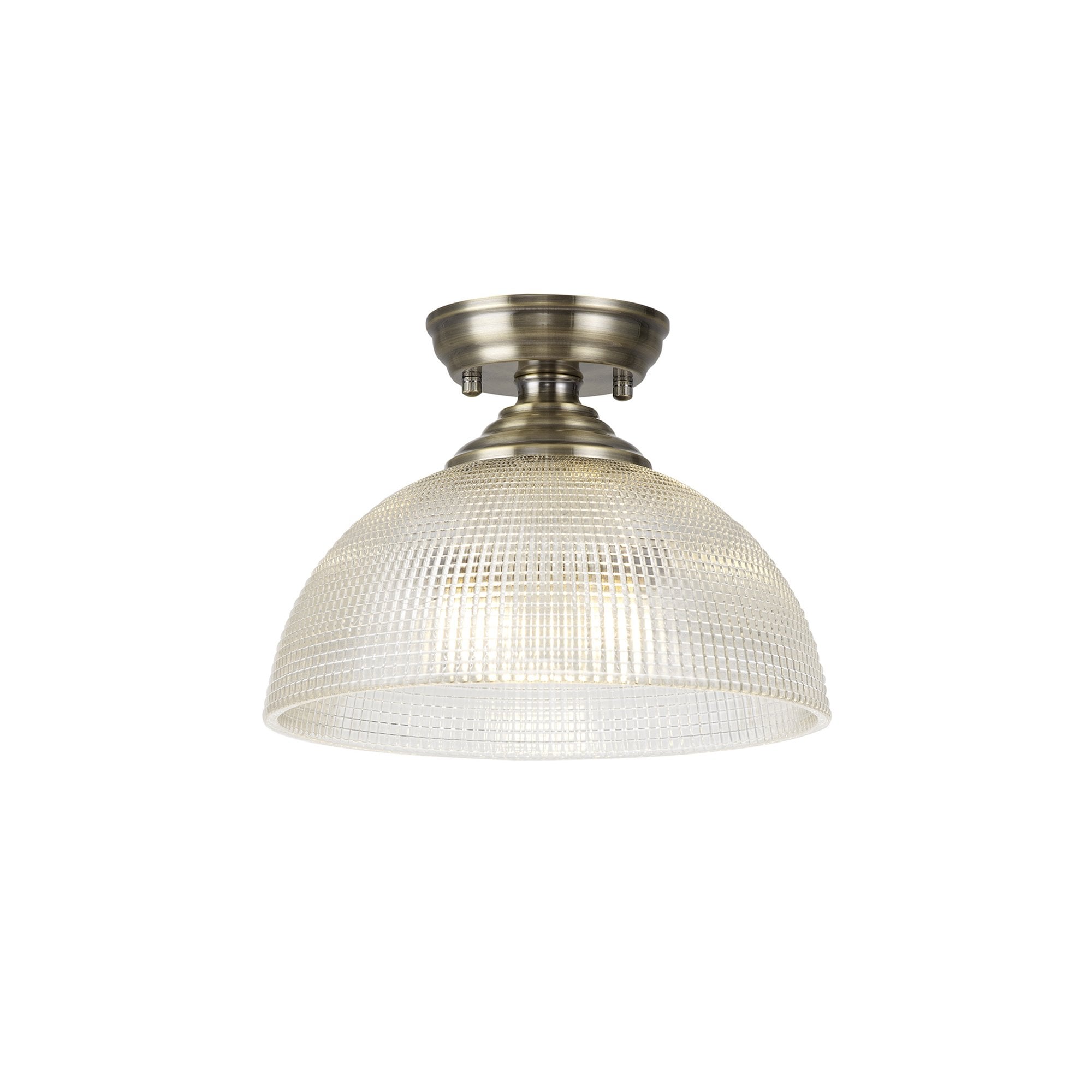 NLK15799 Tabion 1 Light Flush Ceiling Light Antique Brass Clear
