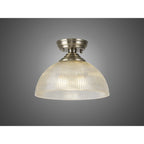 NLK15799 Tabion 1 Light Flush Ceiling Light Antique Brass Clear