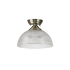 NLK15799 Tabion 1 Light Flush Ceiling Light Antique Brass Clear