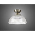 NLK15799 Tabion 1 Light Flush Ceiling Light Antique Brass Clear